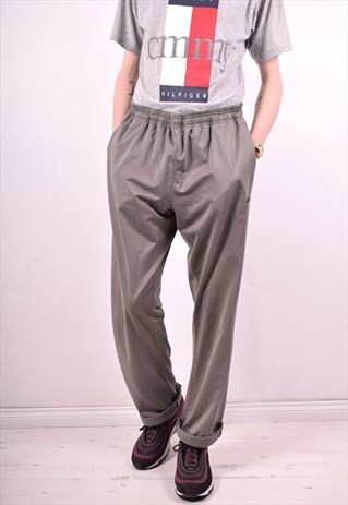 ASICS MENS VINTAGE TRACKSUIT TROUSERS W32 L35 GREY 90'S