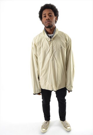 CREAM NAUTICA 1/4 ZIP QUILTED JACKET RLH6138
