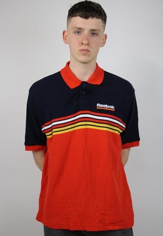 VINTAGE REEBOK 90'S PATTERN POLO SHIRT