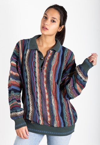 VINTAGE 80S COOGI STYLE KNITTED JUMPER / S0058