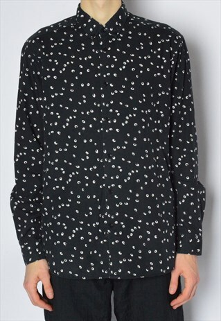Y2K BLACK WHITE POLKA DOT LONG SLEEVE SHIRT