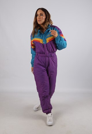 VINTAGE SHIBUYA FULL SKI SUIT SNOW SPORTS UK S 10 (J3U)