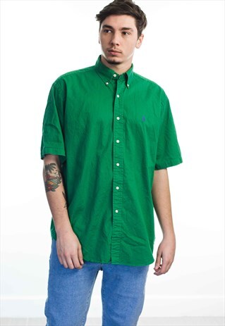 VINTAGE POLO RALPH LAUREN LOGO SHIRT 90S M 9.8