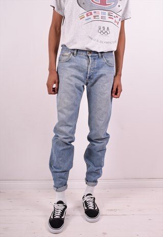 LEE MENS VINTAGE JEANS W32 L34 BLUE 90S