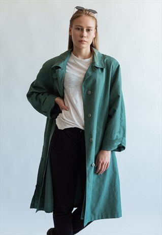 VINTAGE 80S LIGHTWEIGHT COAT IN GREEN