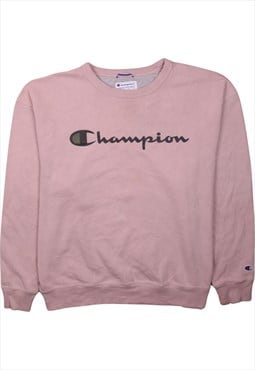 Vintage 90's Champion Sweatshirt Spellout Crew Neck Purple