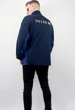 90'S NAVY BLUE SPELL OUT TRACK JACKET