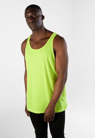 ESSENTIAL LOUNGE TANK TOP VEST - NEON GREEN