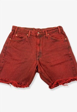 Vintage levi's 550 denim shorts over-dye red w34 BV14357