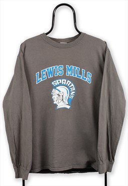 Vintage Brown Lewis Mills Long Sleeved TShirt Mens