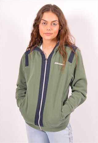 VINTAGE DIADORA HOODIE SWEATER GREEN