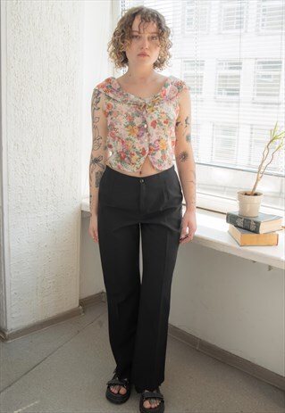 VINTAGE 80'S BLACK CLASSIC TROUSERS