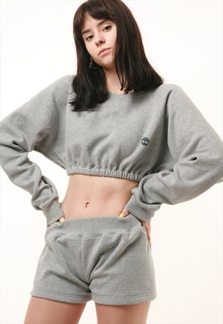 VINTAGE TIMBERLAND REWORK CROP TOP SHORTS RW16