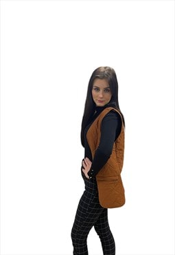 Vintage brown 80s women vest {W140}