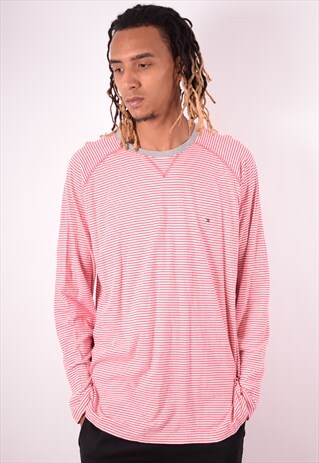 TOMMY HILFIGER MENS VINTAGE TOP LONG SLEEVE XL RED 90S