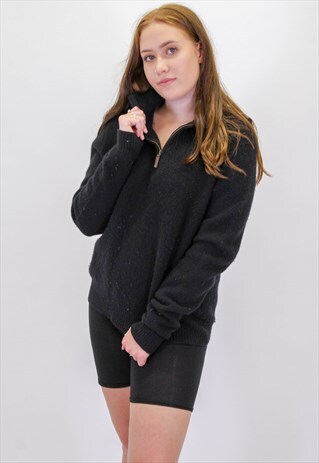 VINTAGE RALPH LAUREN 1/4 ZIP JUMPER IN BLACK
