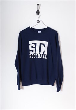 Vintage STM Football Sweatshirt Navy Medium BV5362