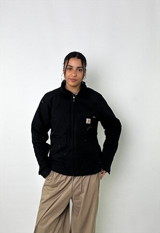 Black Vintage Carhartt Fleece Lined Detroit Deadstock Jacket