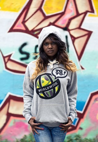 JUMBO CAMO LOVEGLOBE: GREY HOODIE