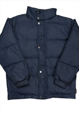 Vintage FILA Hooded Puffer Jacket In Navy Blue Size UK 12