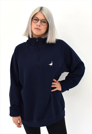 G&G UNISEX NAVY 1/4 GOOSE SWEAT