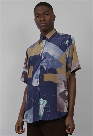 VINTAGE 80'S CHRISTIAN DIOR PRINT SILK SHIRT