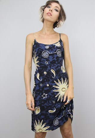 VINTAGE 90S SUMMER PATTERNED SLIP DRESS