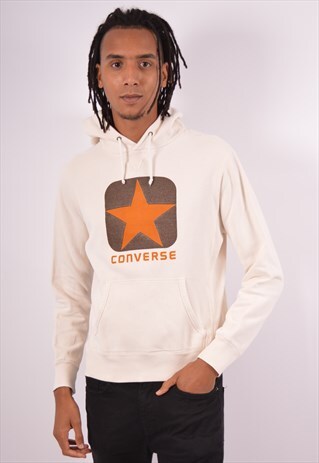 VINTAGE CONVERSE HOODIE JUMPER WHITE