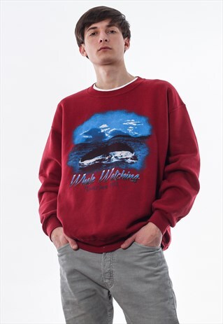 VINTAGE LEE PROVICETOWN MA GRAPHIC CREW NECK 90S RED