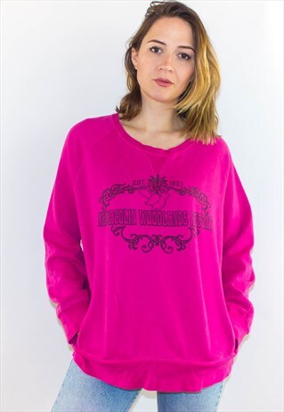 RETRO PINK OVERSIZED SWEATSHIRT WITH POCKETS