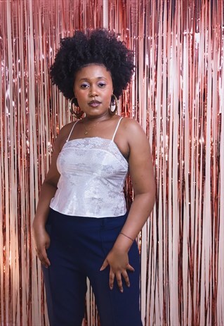 VINTAGE LACE AND SATIN CAMI TOP FROM ST. MICHAEL