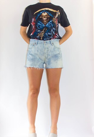 VINTAGE 501 80'S BLEACH WASH TIE DYE LEVI SHORTS