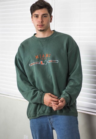 VINTAGE MIAMI UNIVERSITY SWEATSHIRT JUMPER LOGO 90S X 19.1