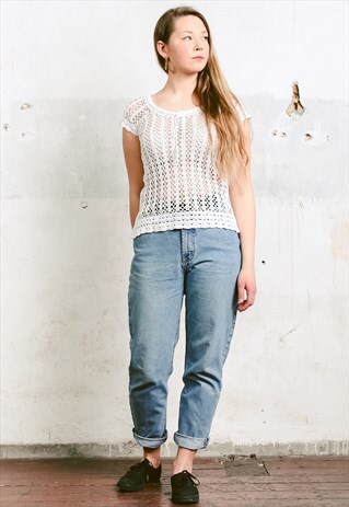 VINTAGE HANDMADE CROCHET TOP