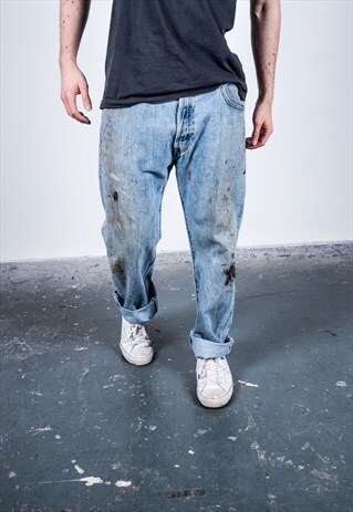 VINTAGE BLUE LEVI'S 501 PAINT JEANS