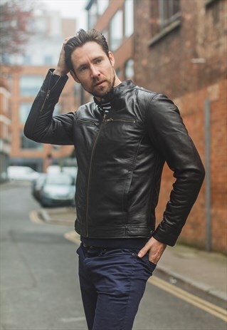 PREMIUM BLACK LEATHER BIKER JACKET