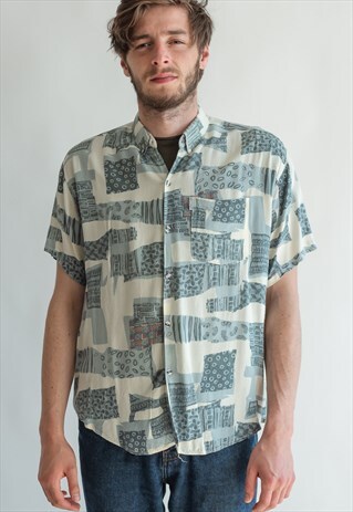 VINTAGE 80S FUNKY PATTERNED SHIRT