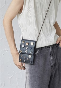 UZIP DESIGN Men's vintage button shoulder bag
