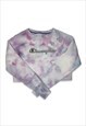 REWORKED LILAC CHAMPION TIE DYE SWEATSHIRT WITH HEARTS