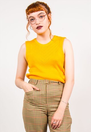VINTAGE 90'S YELLOW KNIT TANK TOP