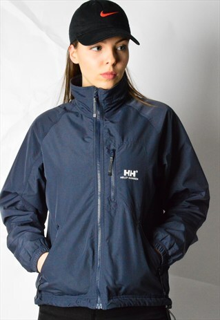 VINTAGE 90S NAVY BLUE HELLY HANSEN SPORTS SHELL JACKET