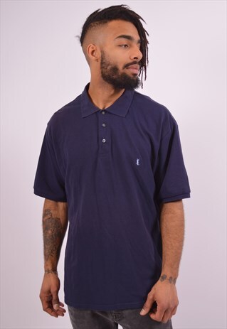 YVES SAINT LAURENT MENS VINTAGE POLO SHIRT XXL NAVY BLUE 90S