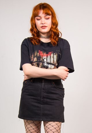LEVI'S VINTAGE 90'S BLACK DENIM HIGH WAIST MINI SKIRT