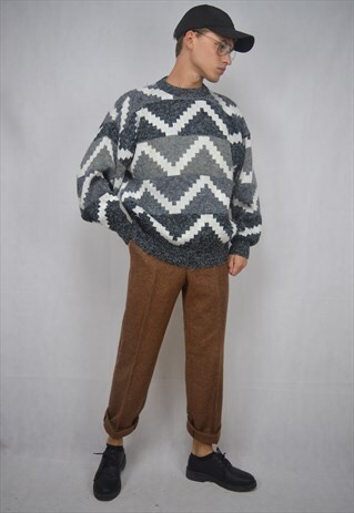 VINTAGE 80'S GREY RETRO SWEATSHIRT