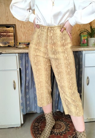 VINTAGE 90S SNAKE PRINTED CROPPED PANTS