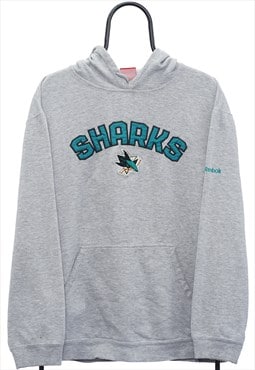 Vintage Reebok NHL San Jose Sharks Grey Hoodie Womens