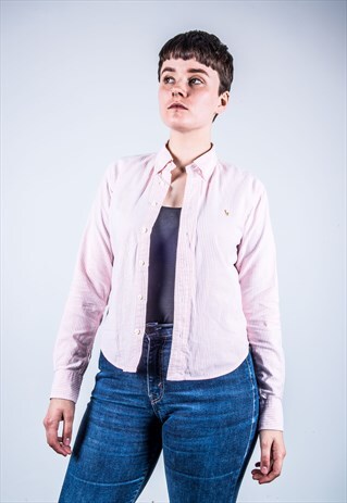RALPH LAUREN VINTAGE 1990S PINK STRIPED SHIRT