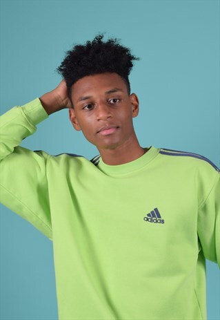 VINTAGE ADIDAS LIME GREEN SWEATSHIRT