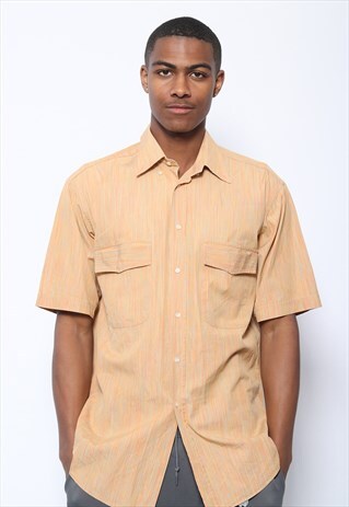 VINTAGE MISSONI SHORT SLEEVE SHIRT ORANGE