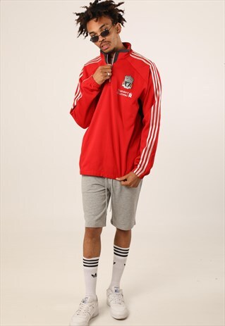 VINTAGE ADIDAS FOOTBALL LIVERPOOL FC 1/4 ZIP SWEATSHIRT